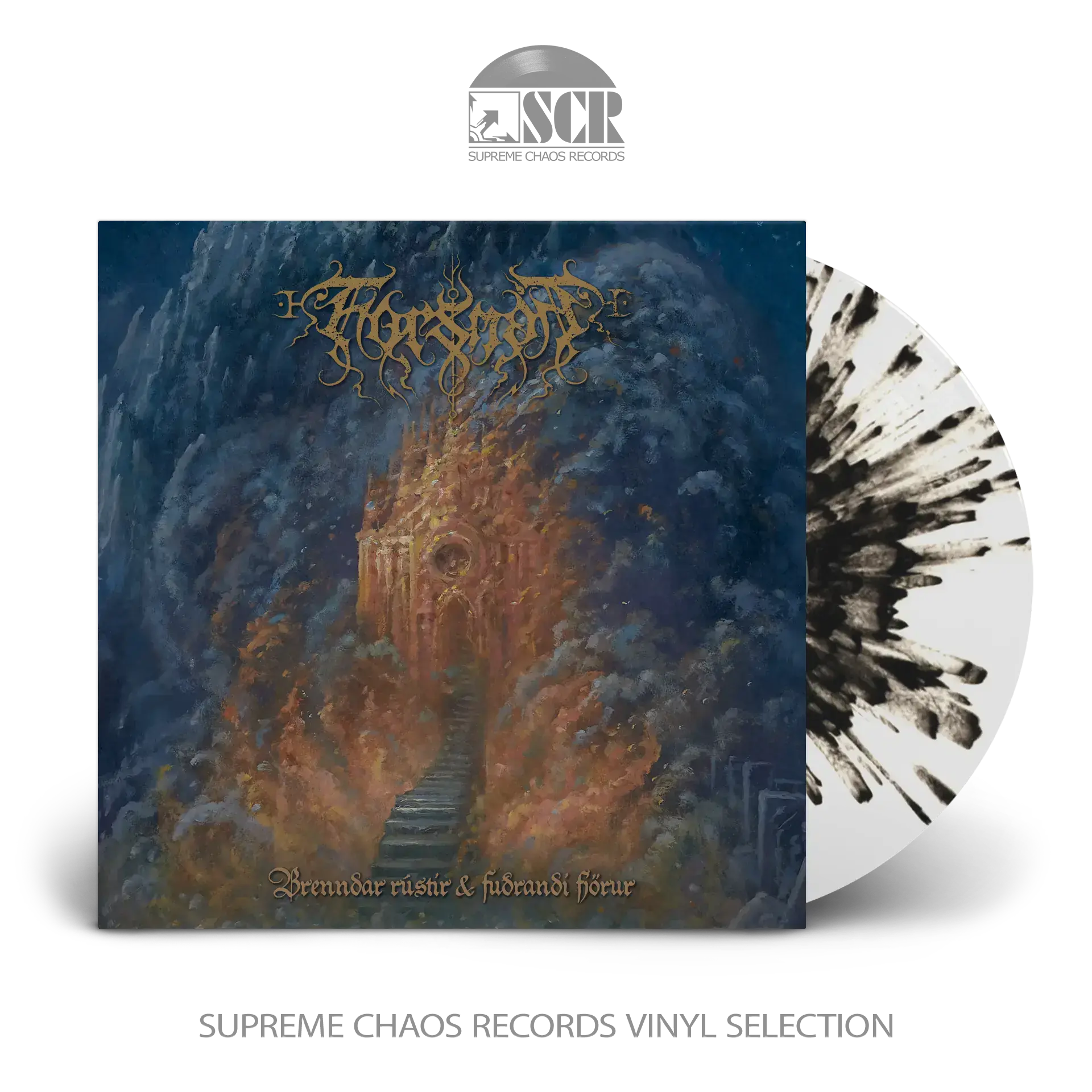 FORSMÁN · Brenndar Rústir og Fuðrandi Fjörur | CLEAR/BLACK SPLATTER LP (Black Metal Vinyl)