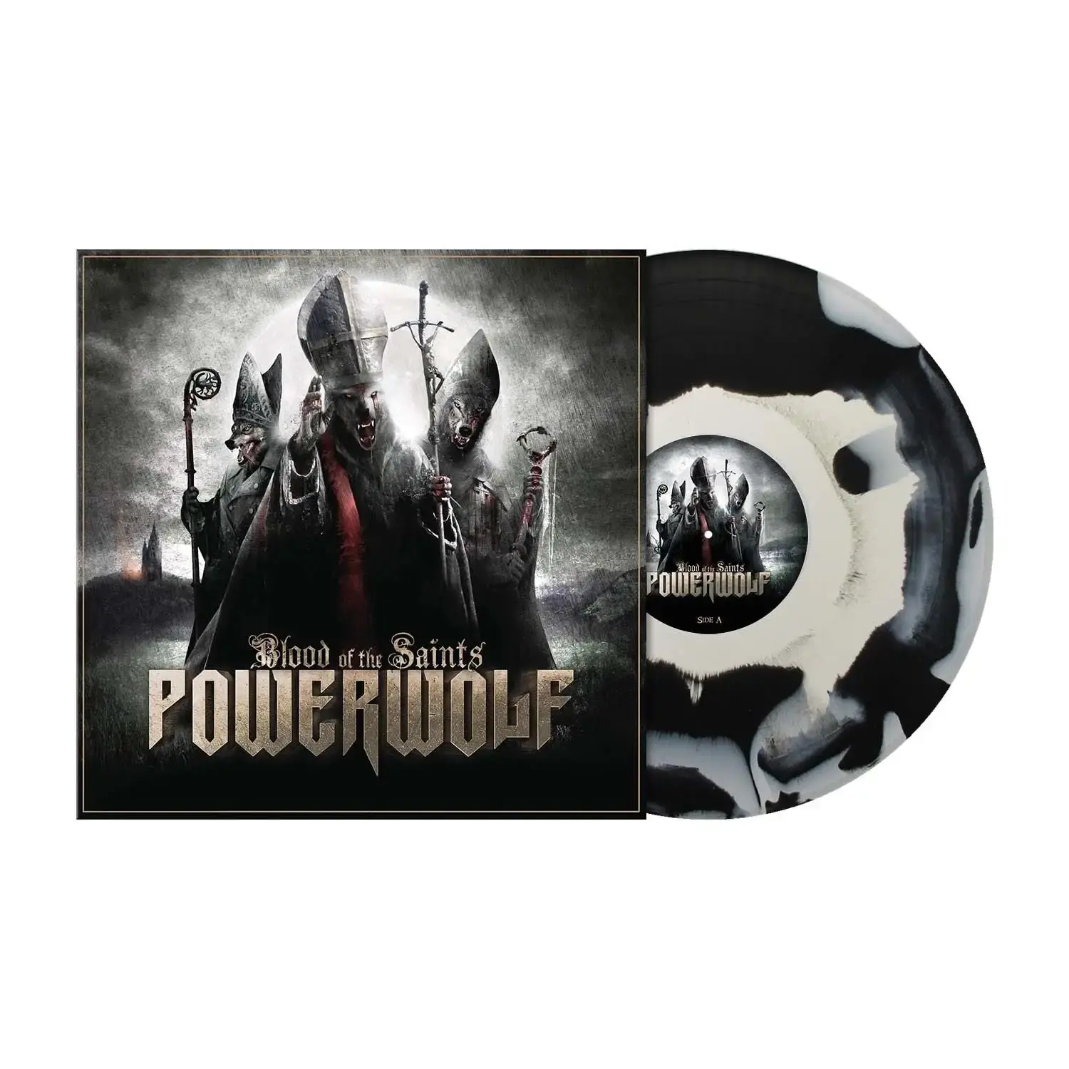 POWERWOLF · Blood Of The Saints (15th Ann. RI) | WHITE/BLACK MARBLED LP (Power Metal Vinyl)