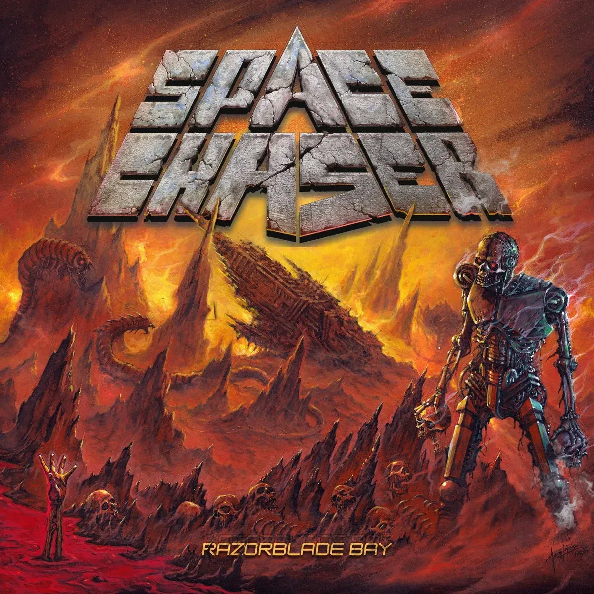SPACE CHASER · Razorblade Bay | BLACK LP (Thrash Metal Vinyl) · Picture 1