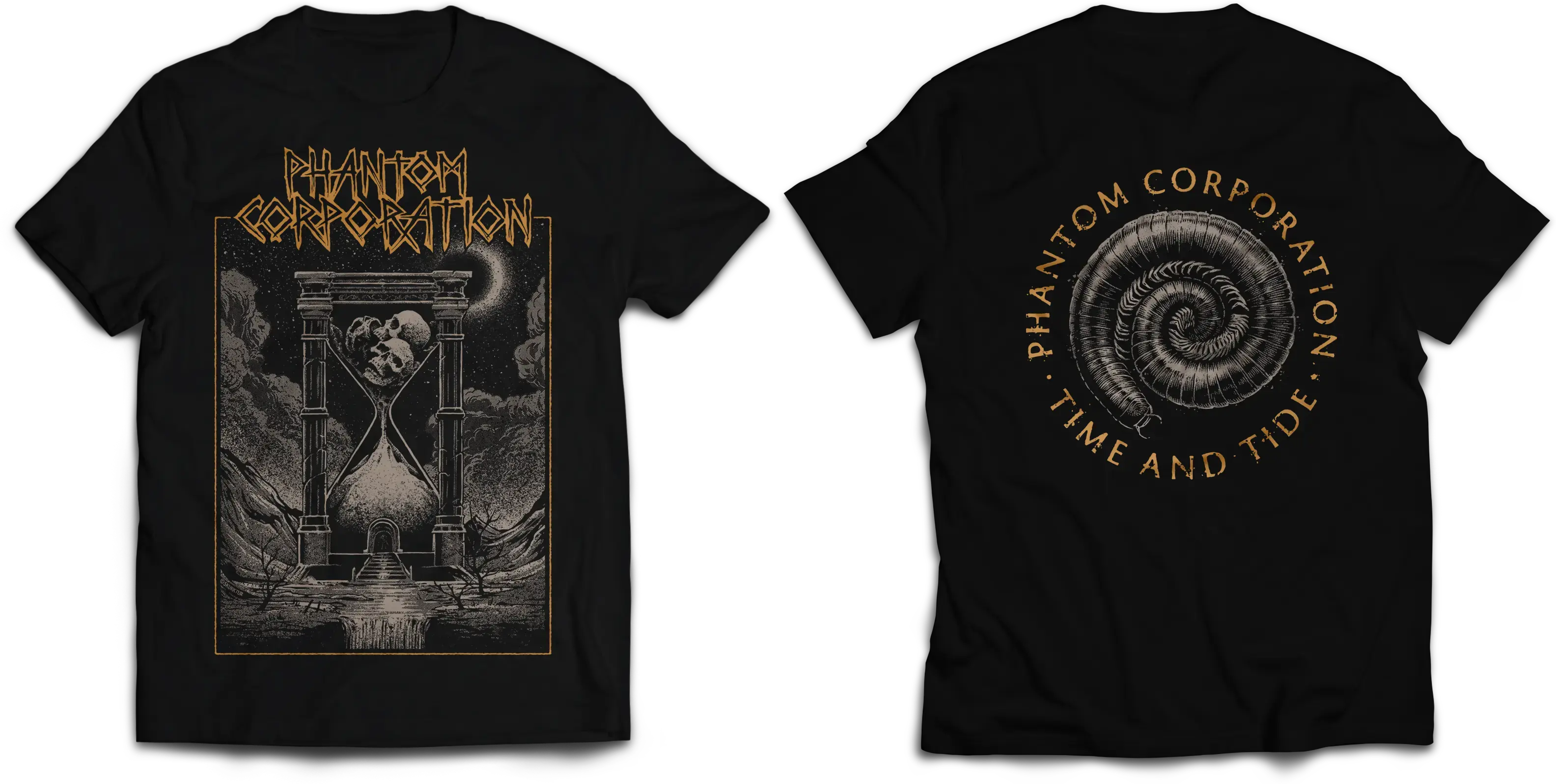 PHANTOM CORPORATION · Time And Tide Cover | T-SHIRT (Thrash Metal/D-Beat/Death Metal Clothes)