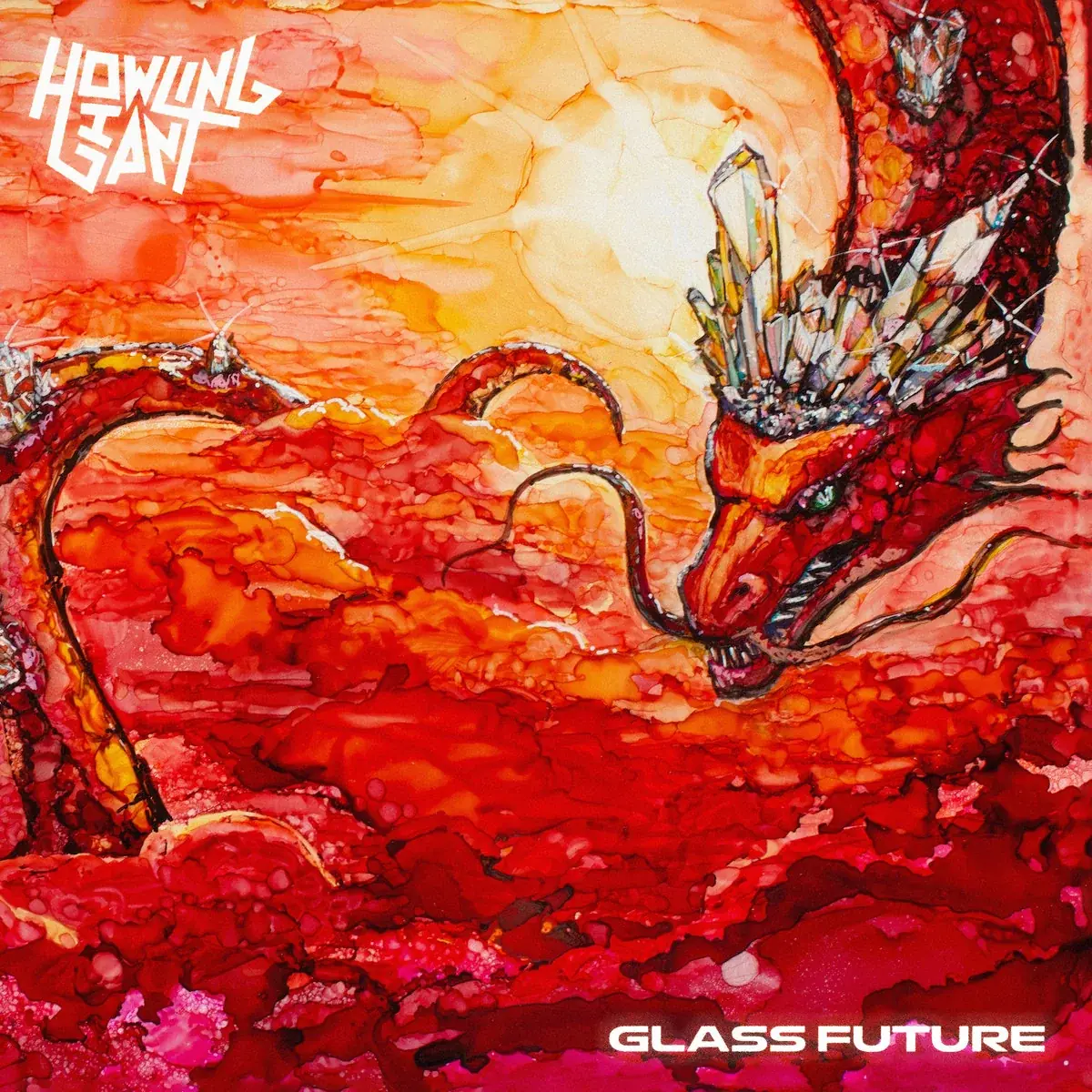 HOWLING GIANT · Glass Future | ORANGE/BLACK SPLATTER LP (Psychedelic Metal Vinyl) · Picture 1