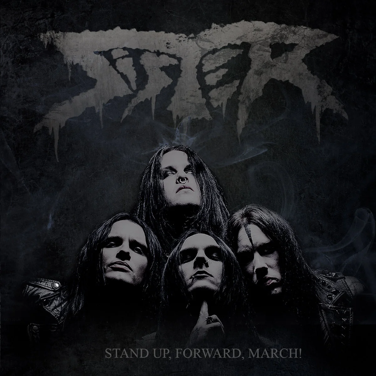 SISTER · Stand Up, Forward, March! | GREY MARBLED LP (Heavy Metal Vinyl) · Picture 1