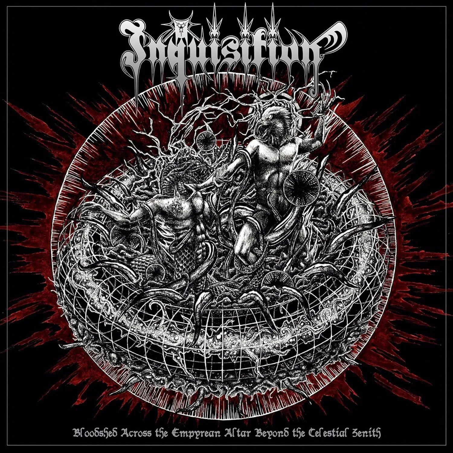 INQUISITION · Bloodshed Across the Empyrean Altar Beyond the Celestial Zenith | GREY MARBLED 2LP (Black Metal Vinyl) · Picture 1