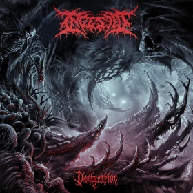 INGESTED · Denigration | CLEAR TURQUOISE/RED/PINK SPLATTER LP (Death Metal Vinyl) · Picture 1