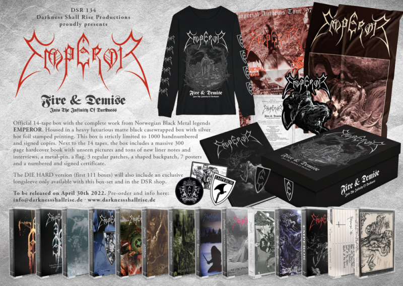 EMPEROR - Fire & Demise - Into the Infinity of Darkness · 14 TAPE BOX CASSBOX