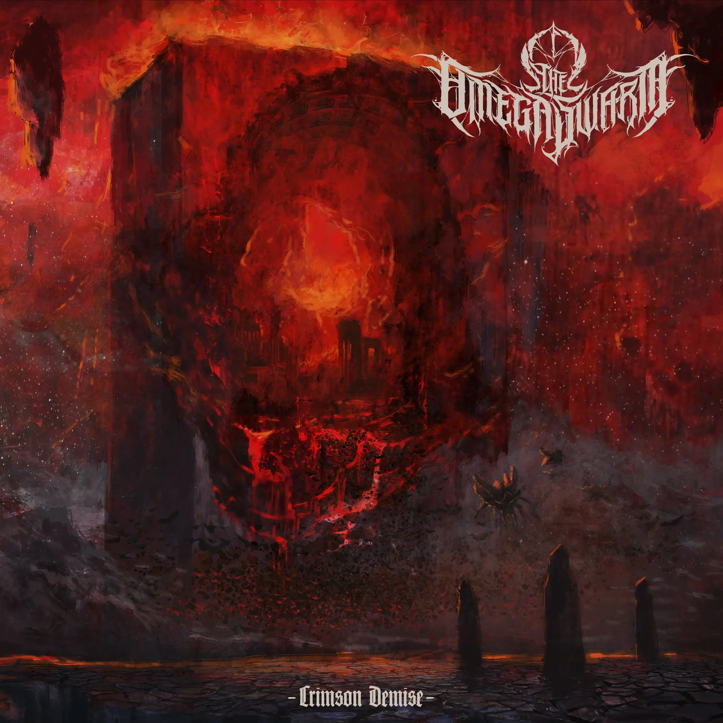 THE OMEGA SWARM · Crimson Demise | RED SMOKE LP (Death Metal Vinyl) · Picture 1