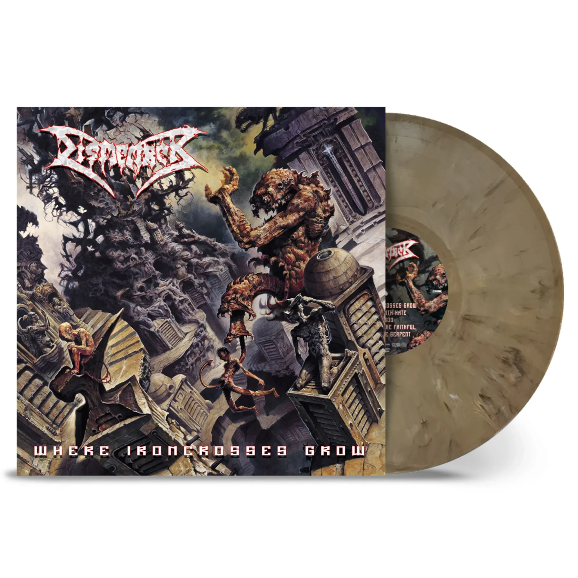 DISMEMBER - Where Ironcrosses Grow · SAND MARBLED LP