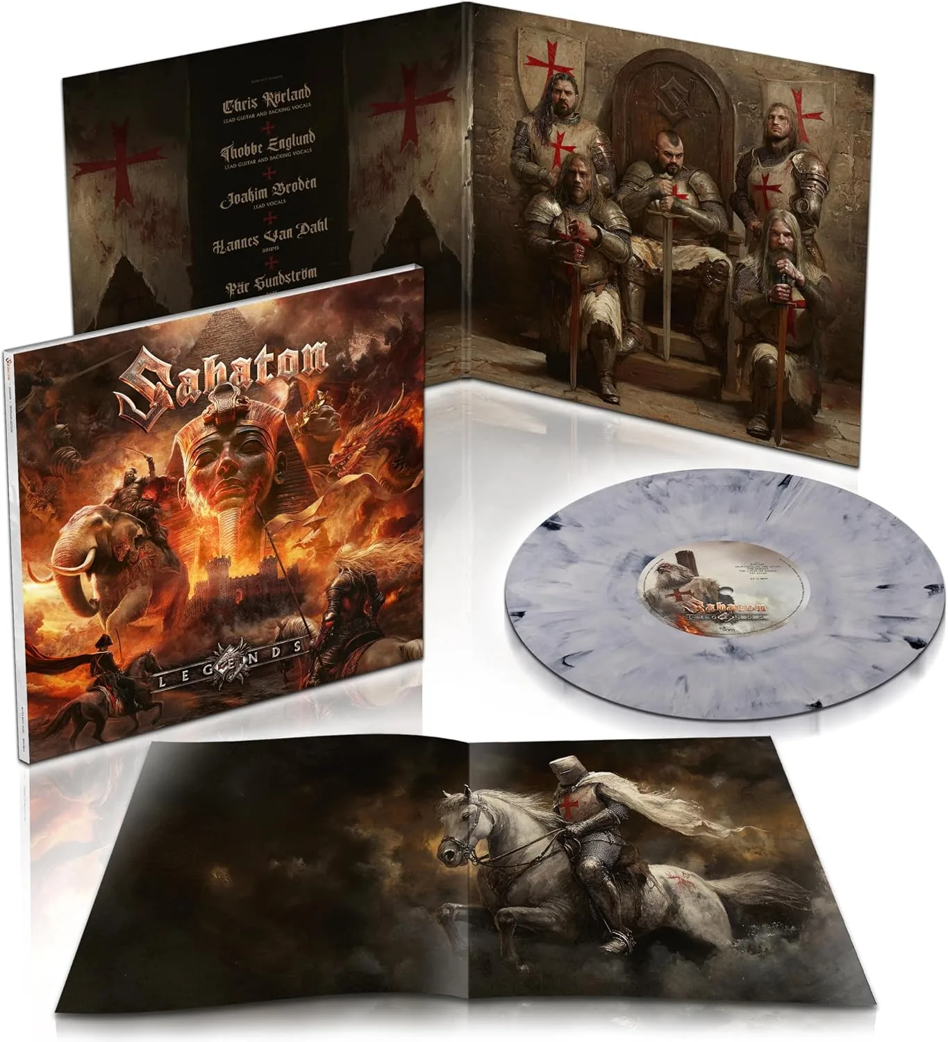 SABATON · Legends (Templars Edition) | WHITE MARBLED LP (Power Metal Vinyl) · Picture 2
