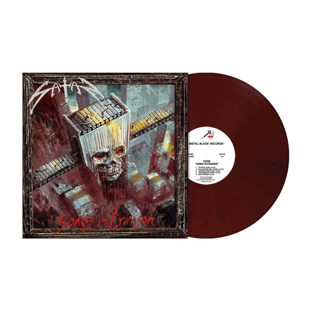 SATAN · Songs in Crimson | DARK CRIMSON RED MARBLED LP (Heavy Metal Vinyl)