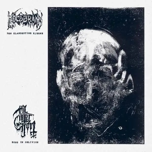 KOLDBRANN / TILINTETGJORT · Den Klandestine Kjerne / Eons In Oblivion | WHITE 7" (Black Metal Vinyl) · Picture 1