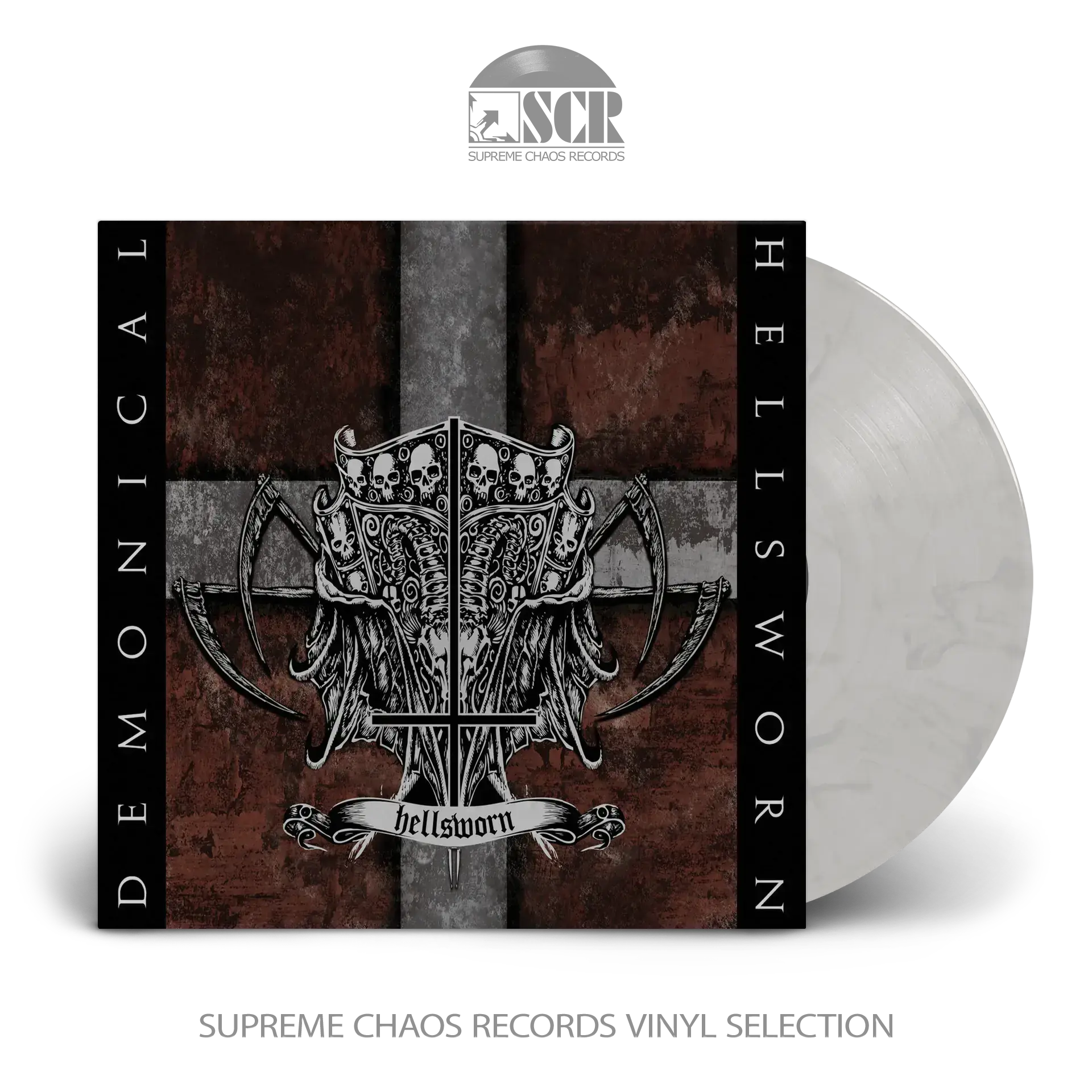DEMONICAL - Hellsworn · WHITE/GRAY/BLACK MARBLED LP DEMONICAL - Hellsworn · WHITE/GRAY/BLACK MARBLED LP (Death Metal Vinyl)