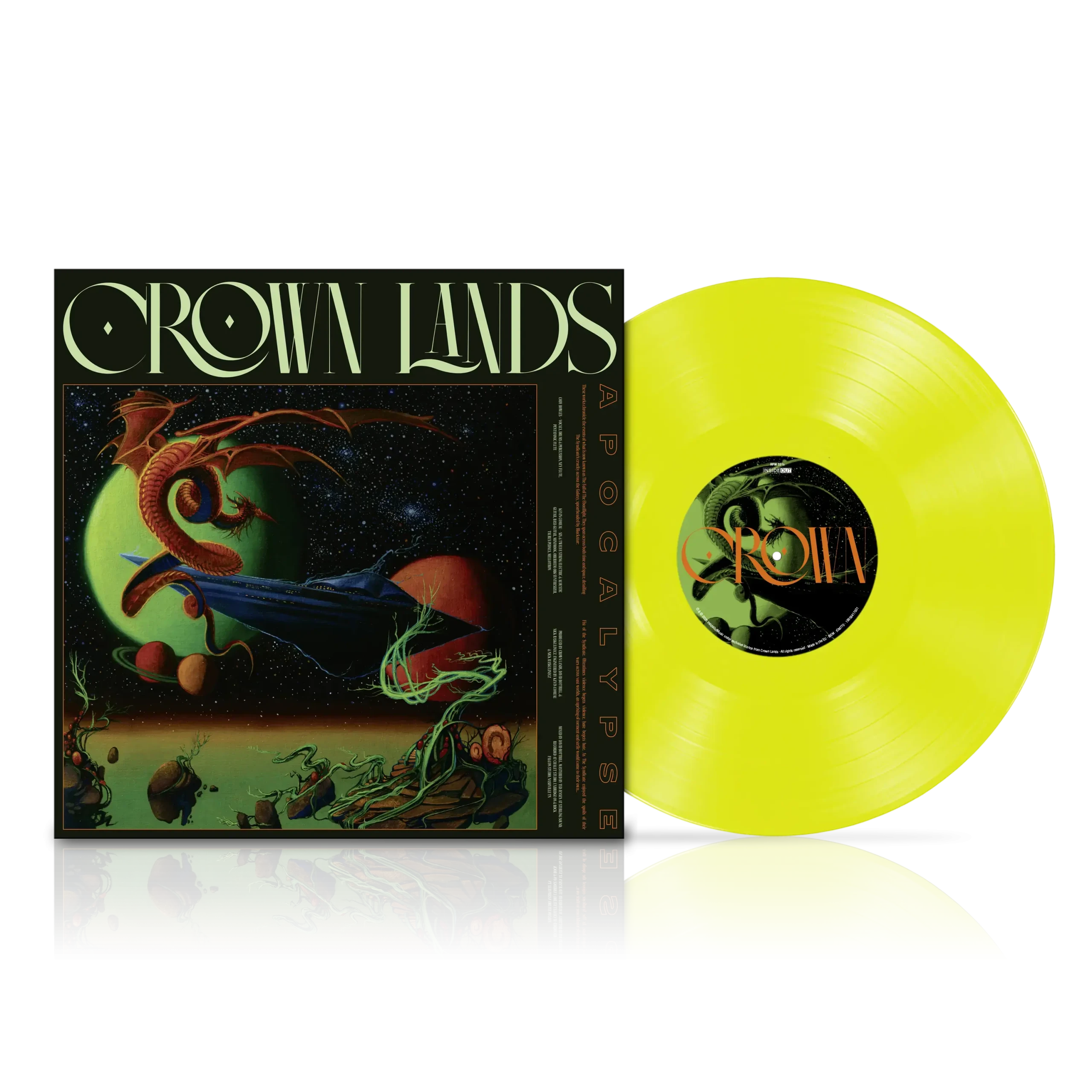 CROWN LANDS · Apocalypse | NEON YELLOW LP (Progressive Rock Vinyl) · Picture 2