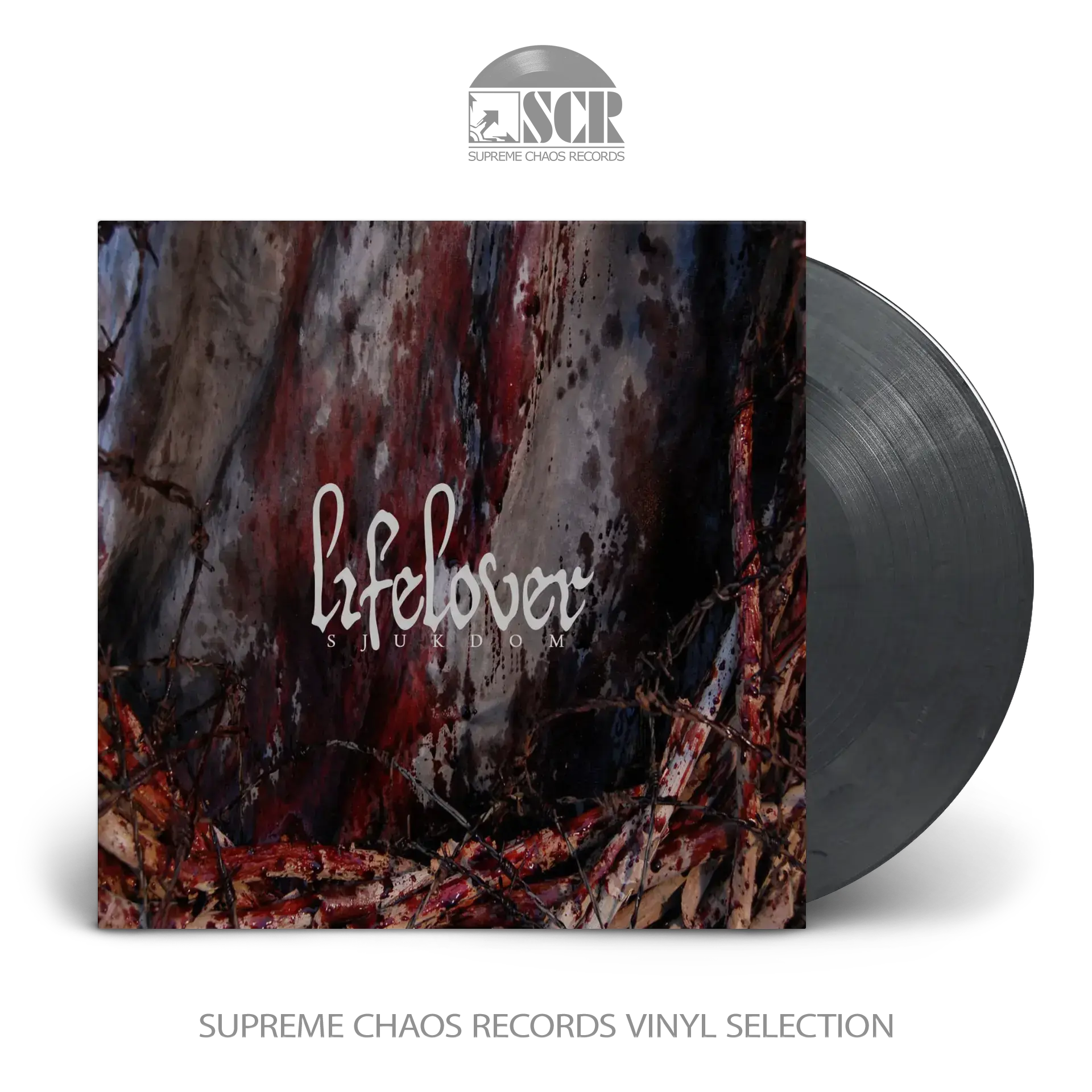 LIFELOVER · Sjukdom | SILVER/BLACK MARBLED LP (Depressive Black Metal Vinyl)