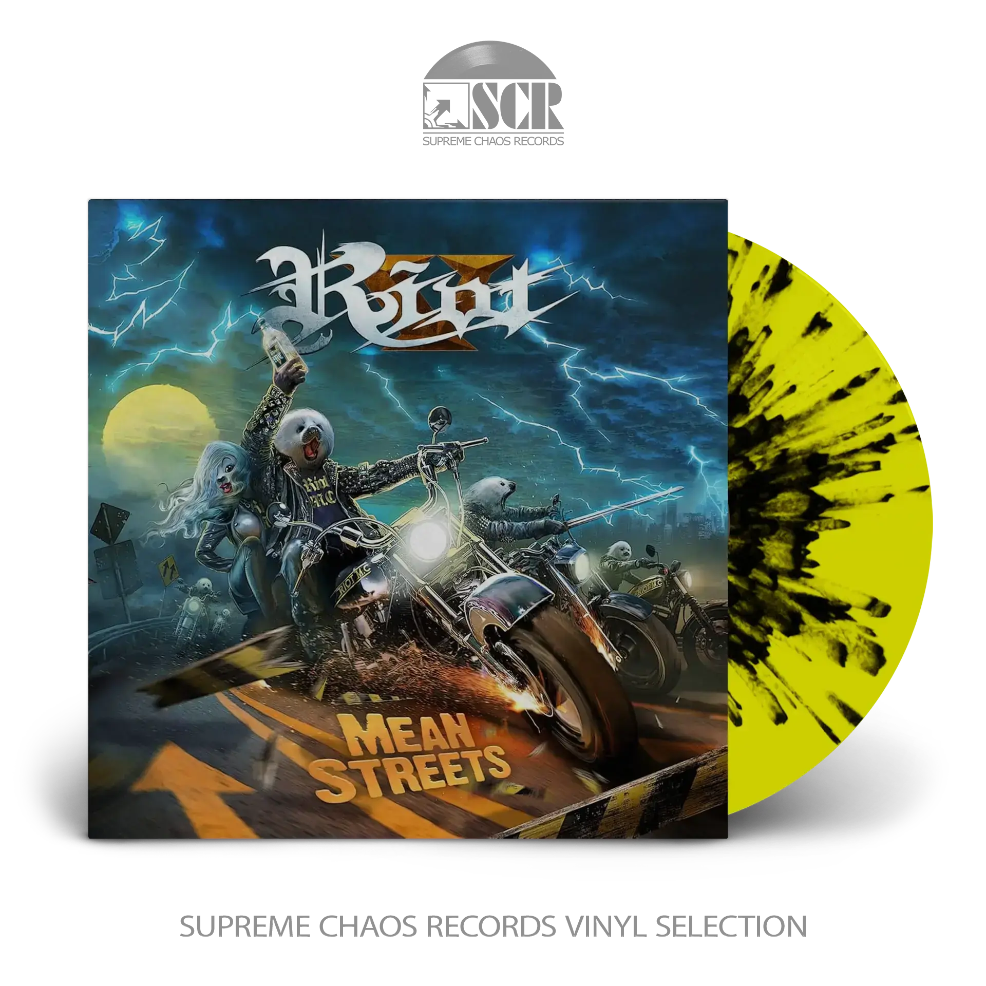 RIOT V - Mean Streets · YELLOW/BLACK SPLATTER LP (Heavy Metal Vinyl)