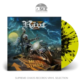 RIOT V · Mean Streets | YELLOW/BLACK SPLATTER LP (Heavy Metal Vinyl)