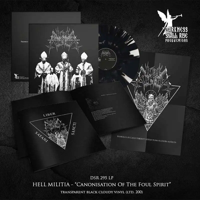 HELL MILITIA · Canonisation Of The Foul Spirit | TRANSPARENT BLACK CLOUDY LP (Black Metal Vinyl) · Picture 2