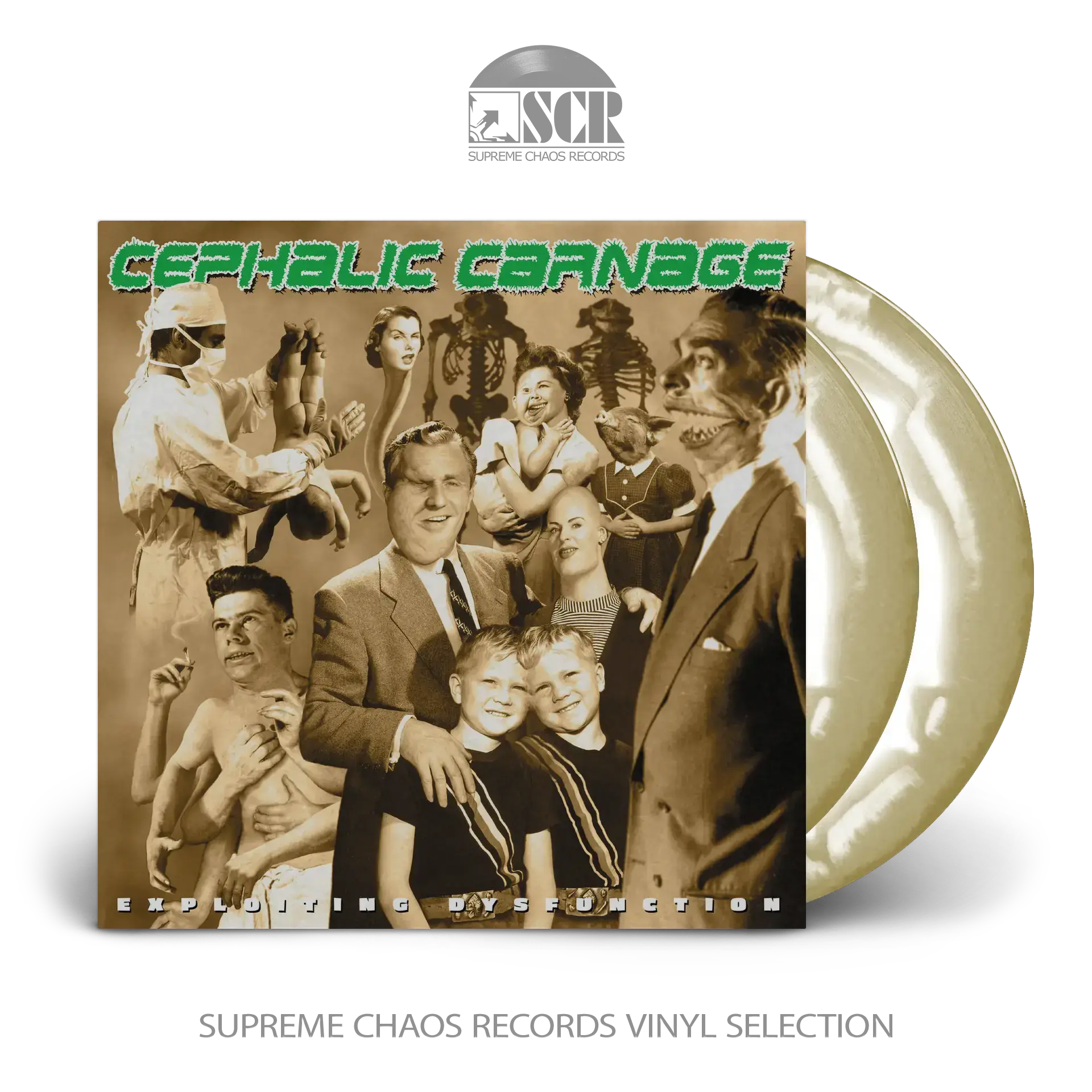 CEPHALIC CARNAGE - Exploiting Dysfunction (25th Anniversary) · GOLD/WHITE 2LP (Death Metal Vinyl)