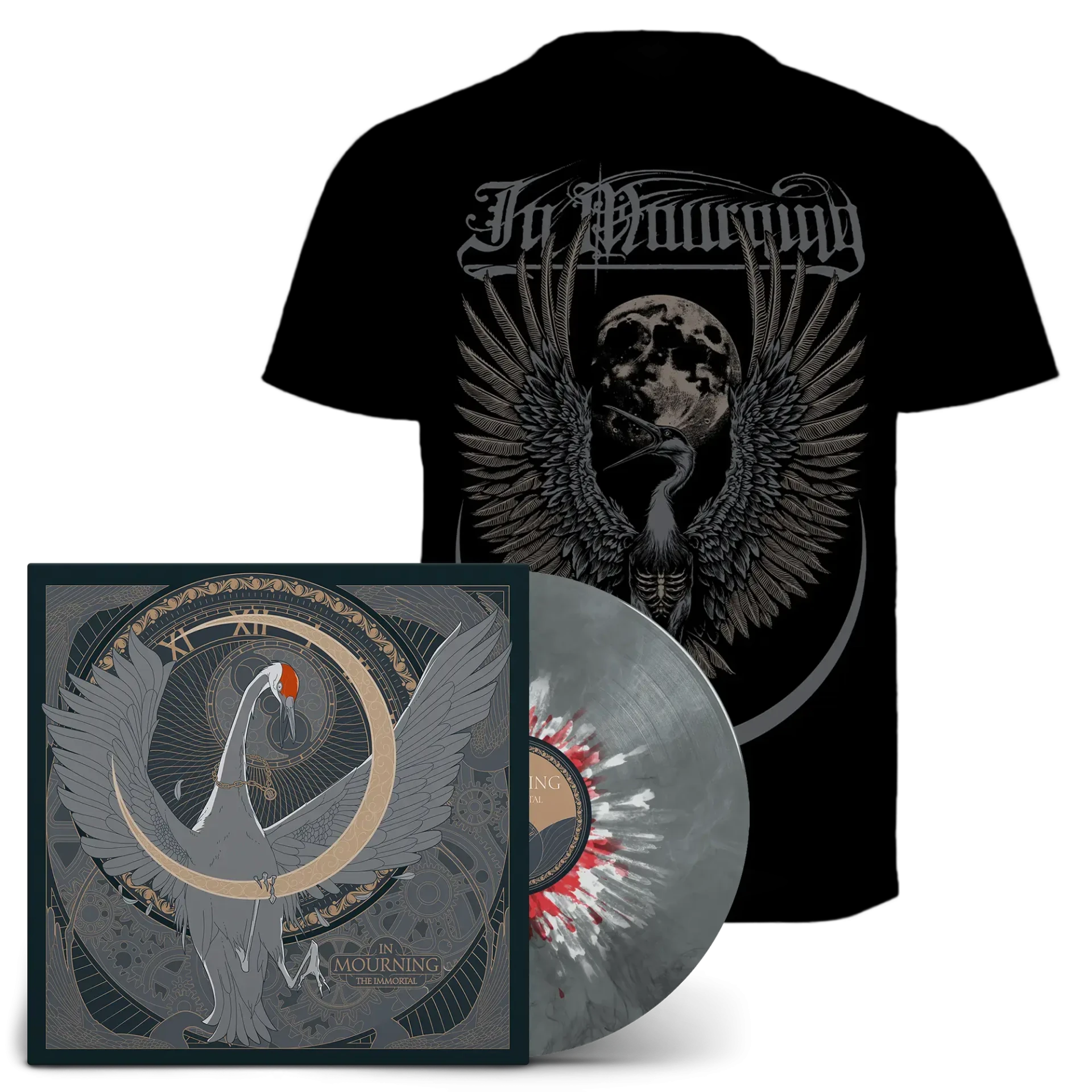 IN MOURNING - The Immortal Bundle · T-SHIRT + SPLATTER VINYL BUNDLE (Melodic Death Metal/Progressive Metal/Doom Metal Vinyl)