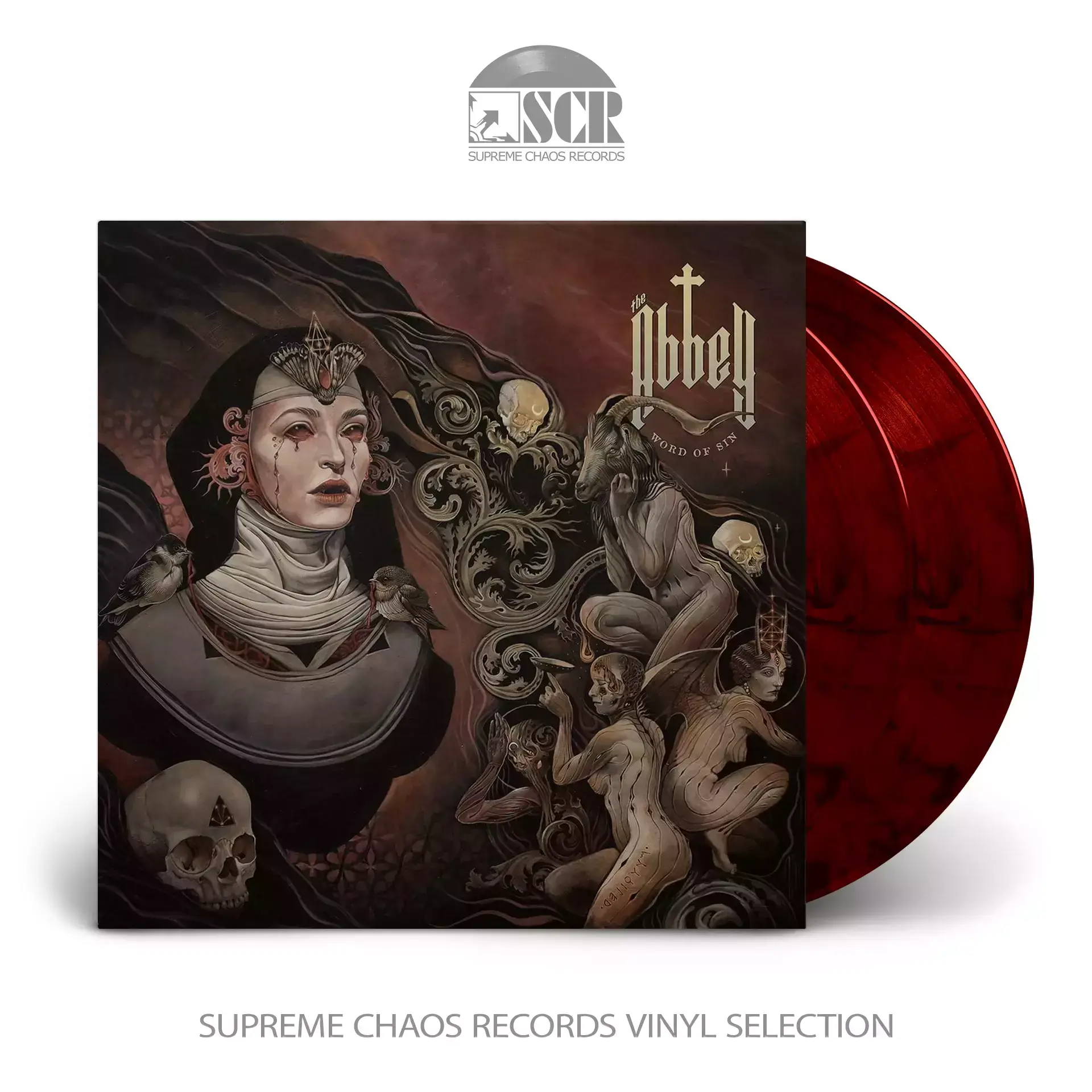 THE ABBEY - Word Of Sin · RED/BLACK MARBLED 2LP (Stoner Rock Vinyl)