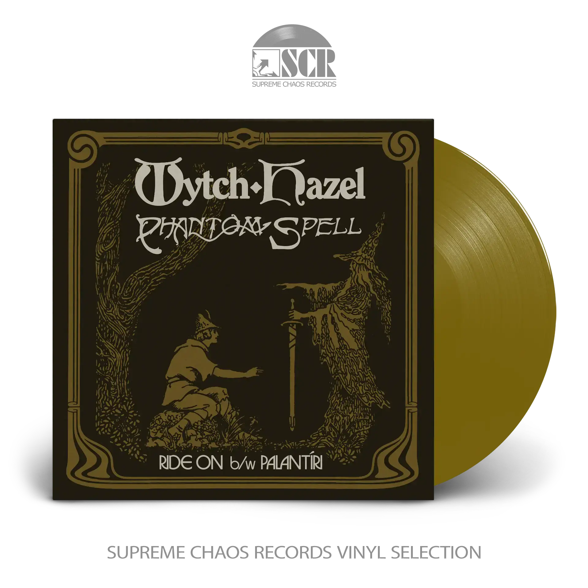 WYTCH HAZEL/PHANTOM SPELL - Ride On / Palantíri · TRANSPARENT METALLIC GOLD 7" (Heavy Metal/Hard Rock Vinyl)