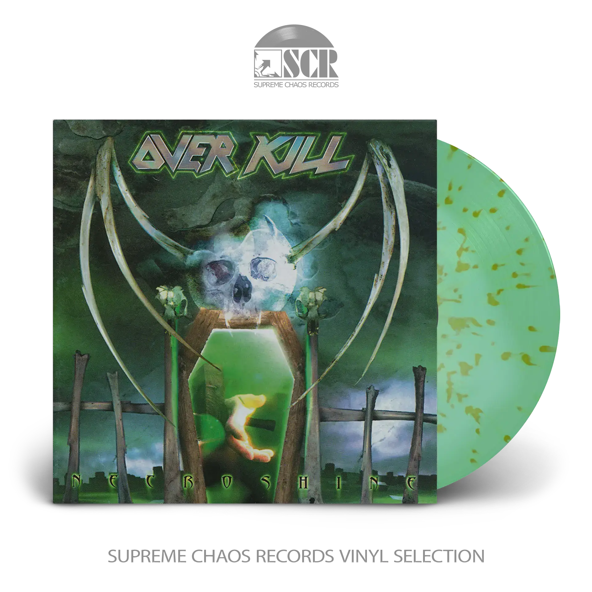 OVERKILL - Necroshine · WHITE/GREEN GOLD LP (Thrash Metal Vinyl)