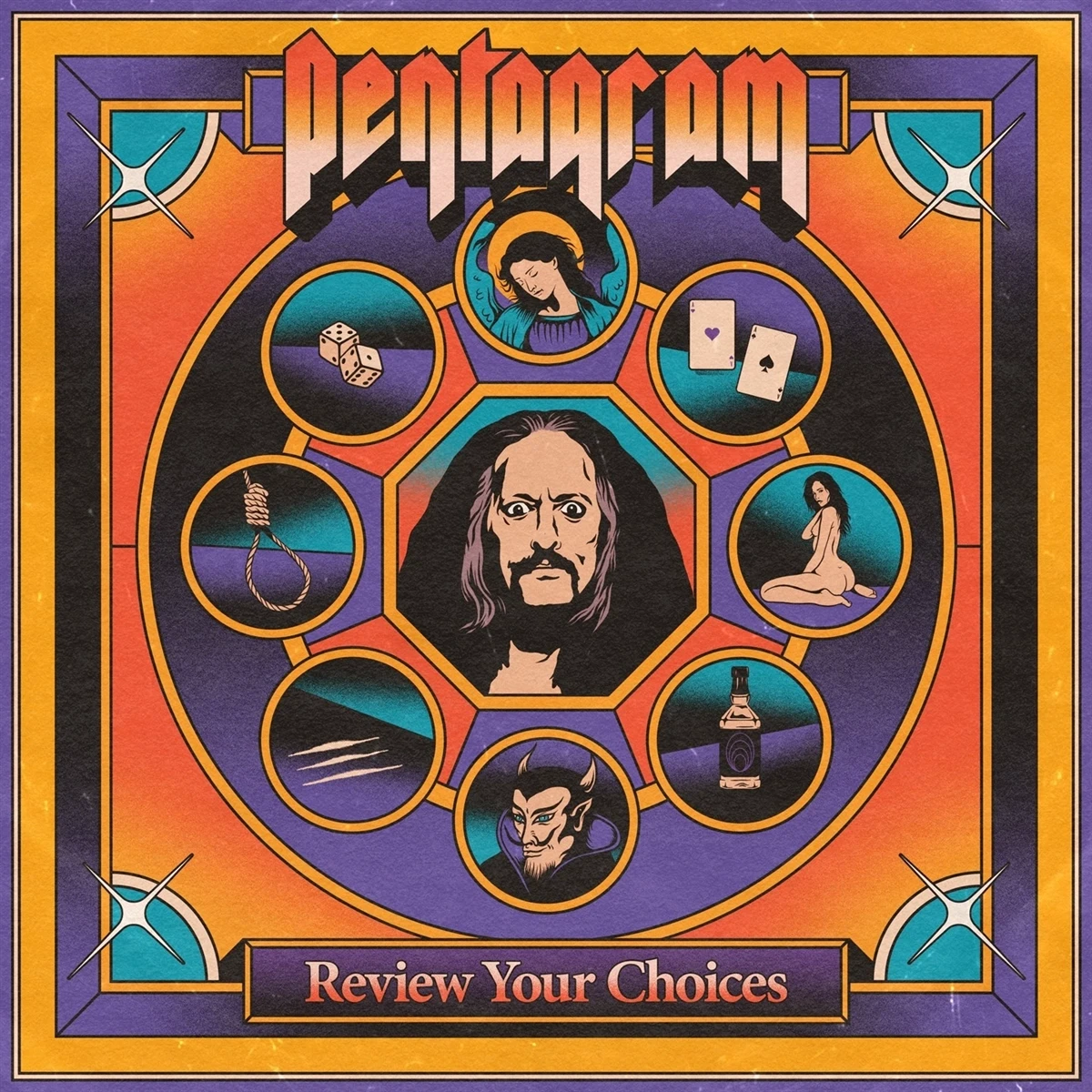 PENTAGRAM · Review Your Choices (Re-Release 2024) | YELLOW/ORANGE/PURPLE MERGE LP (Doom Metal Vinyl) · Picture 1