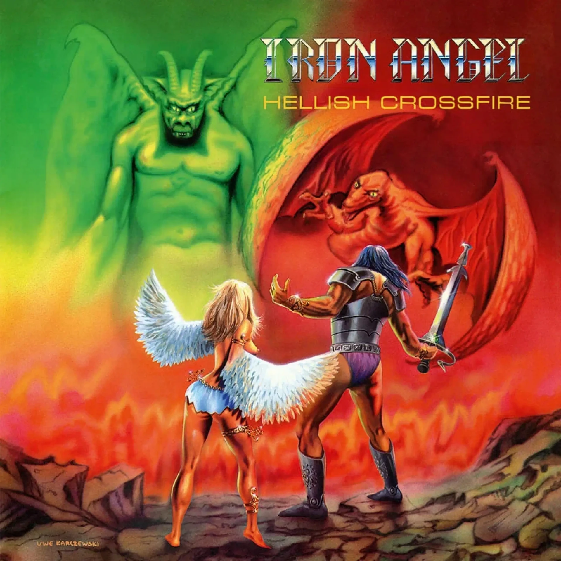 IRON ANGEL - Hellish Crossfire · BLACK LP 1