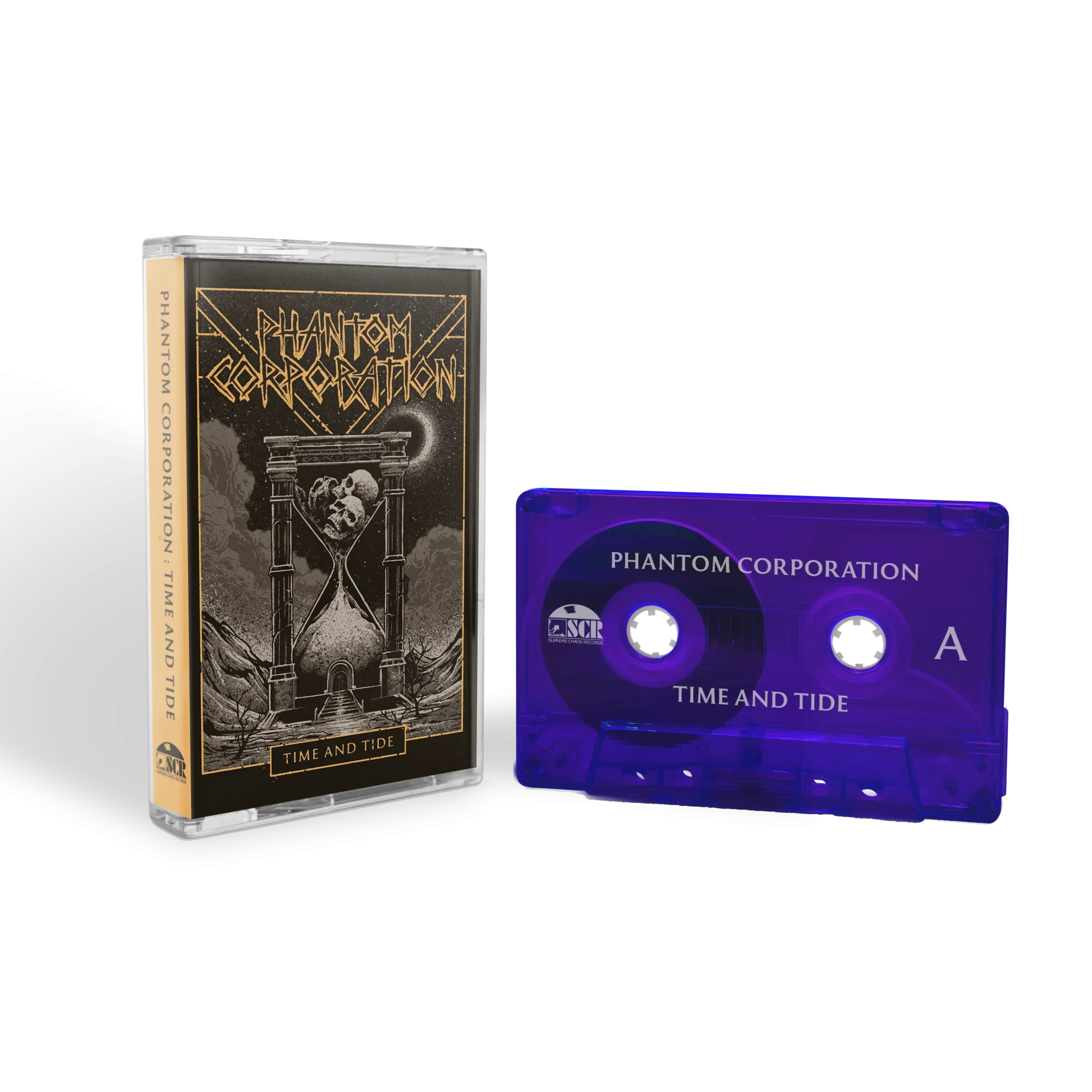 PHANTOM CORPORATION · Time And Tide | TRANSPARENT PURPLE TAPE (Thrash Metal/D-Beat/Death Metal Tapes)