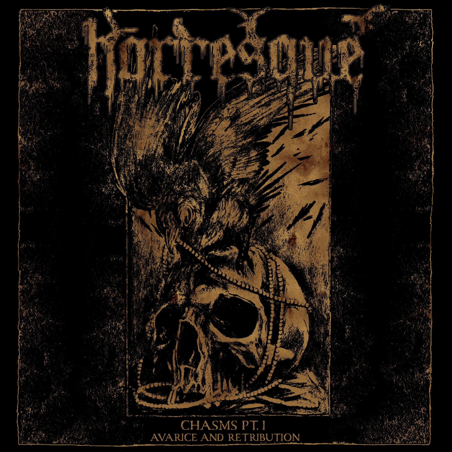 HORRESQUE · Chasms Pt. I - Avarice and Retribution | YELLOW/BLACK LP (Death Metal/Black Metal Vinyl) · Picture 2