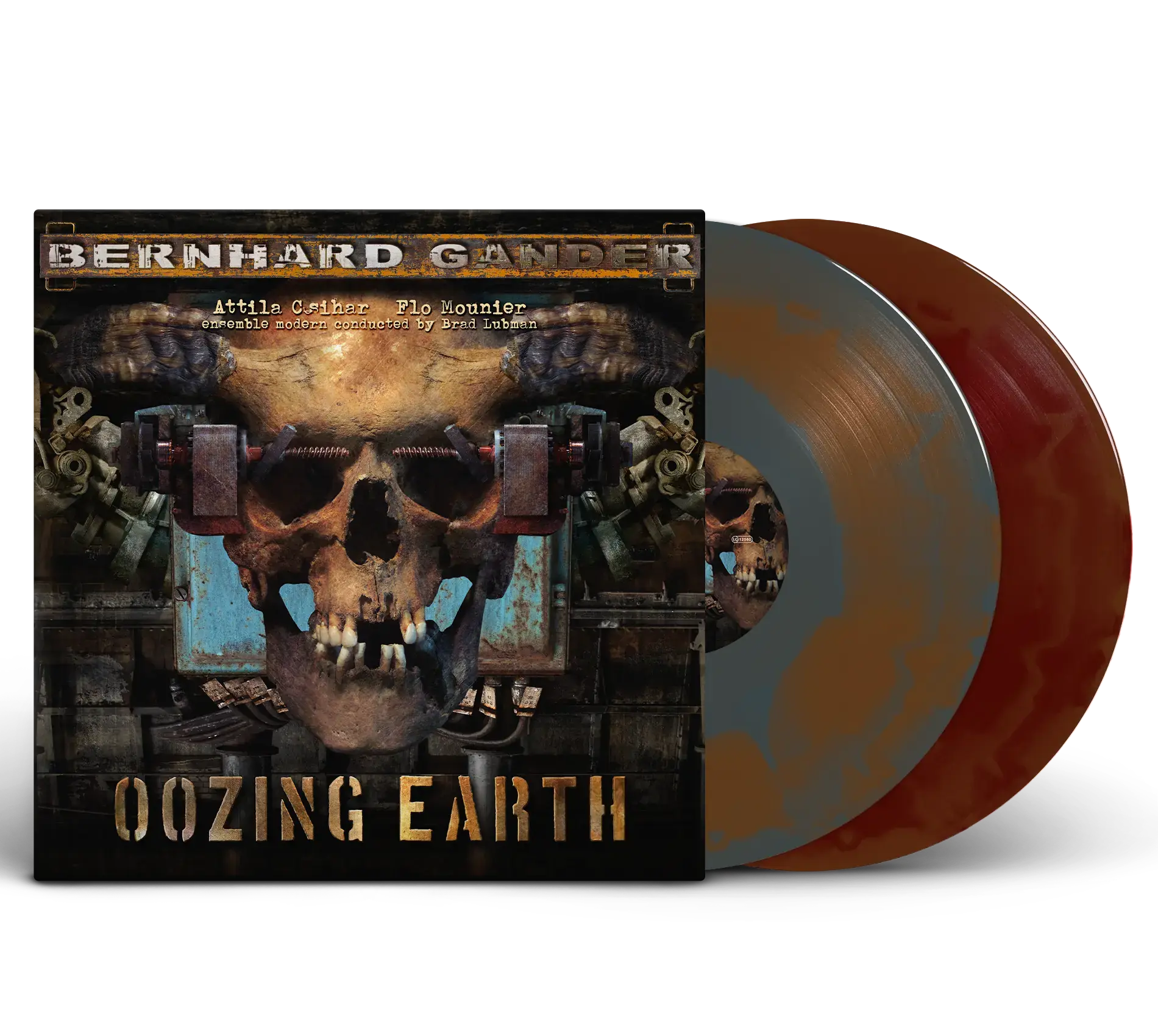 BERNHARD GANDER · Oozing Earth (B-Stock) | SEA BLUE/BROWN/OXBLOOD 2LP (Classical Music/Industrial Vinyl)