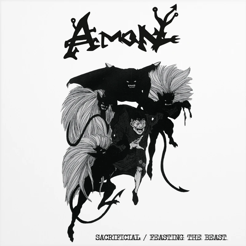 AMON · Sacrificial / Feasting The Beast | SPLATTER LP (Death Metal Vinyl) · Picture 1