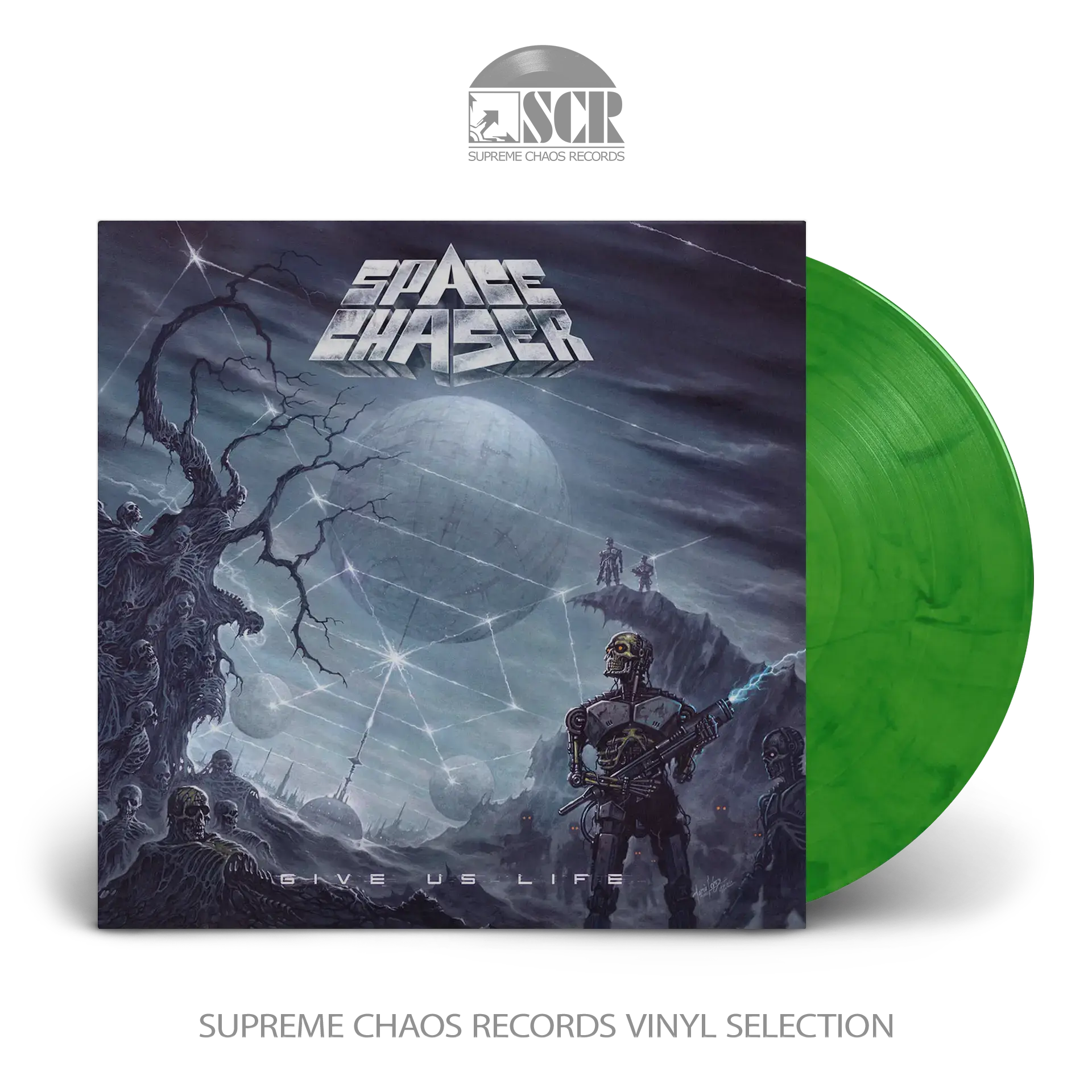 SPACE CHASER · Give Us Life | LEAF GREEN LP (Thrash Metal Vinyl)