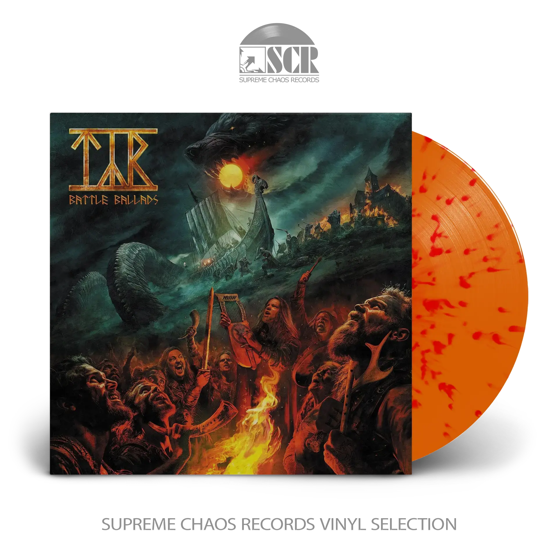 TYR · Battle Ballads | FLAME SPLATTER LP (Viking Metal Vinyl)