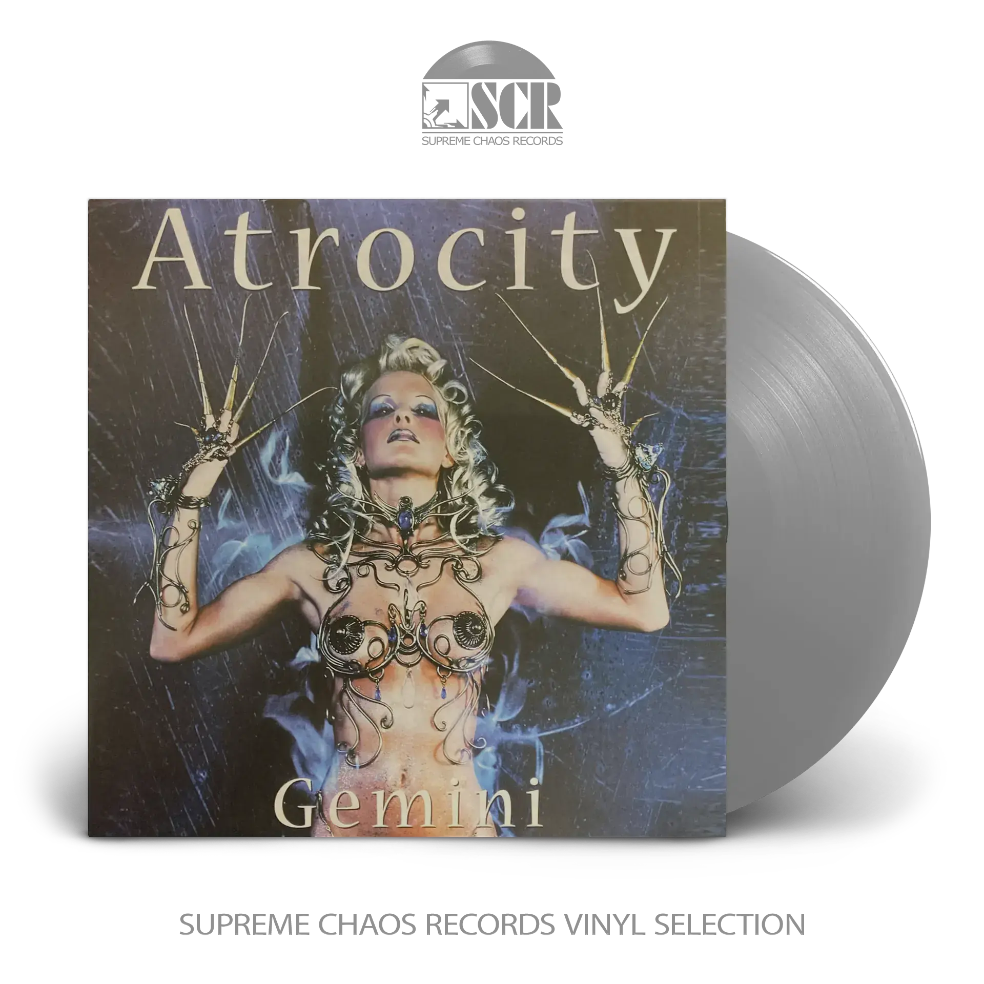 ATROCITY - Gemini · SILVER/BLUE LP (Industrial Metal Vinyl)