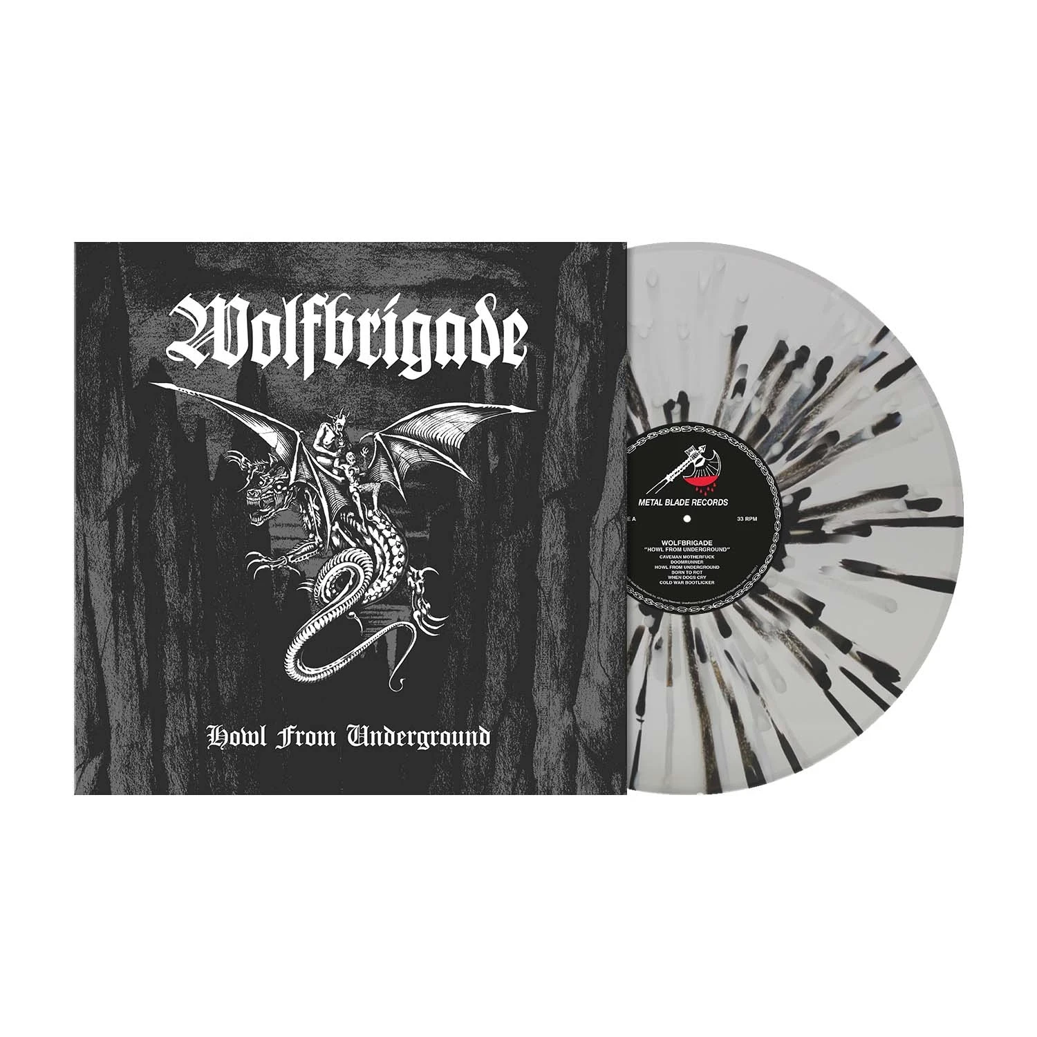 WOLFBRIGADE · Howl From Underground | CLEAR/BLACK/WHITE SPLATTER LP (Crust Punk/Death Metal Vinyl) · Picture 2