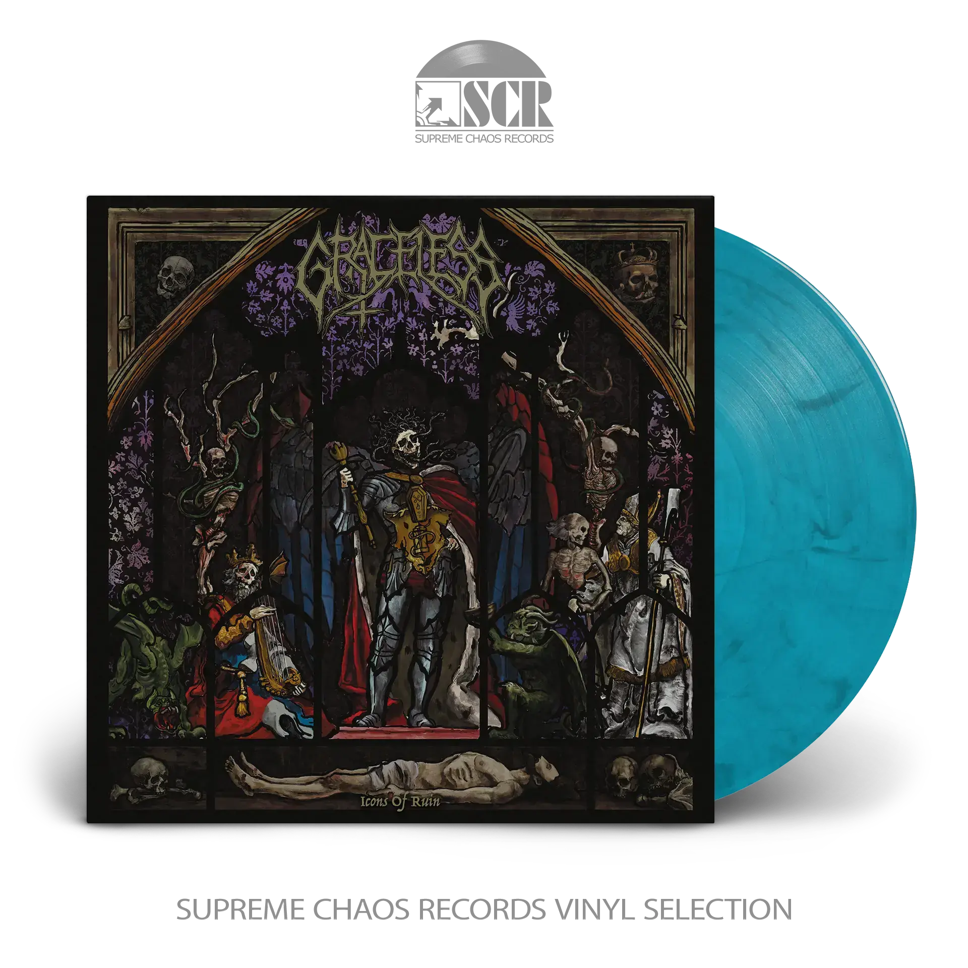 GRACELESS - Icons of Ruin · BLUE MARBLED LP (Death Metal Vinyl)